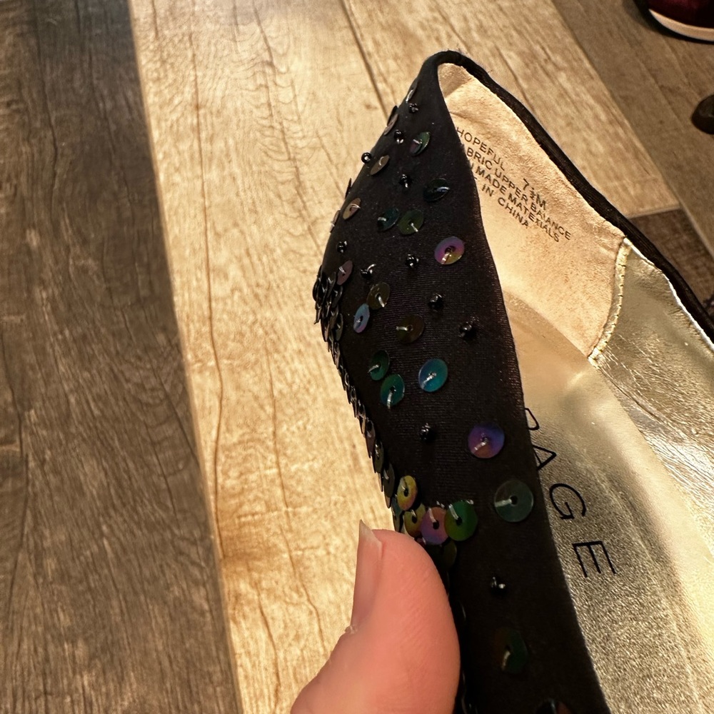 NWOT Rampage Gorgeous Black with Multicolor Sequin High Heel Pointed Shoes - Picture 7 of 17